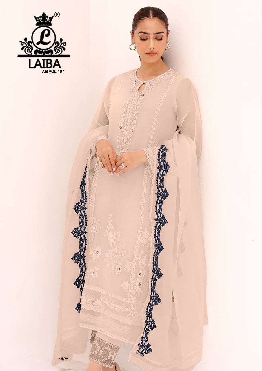 AM VOL-197 NX BY LAIBA DESIGNER HEAVY PURE GEORGETTE STITCHED DRESSES