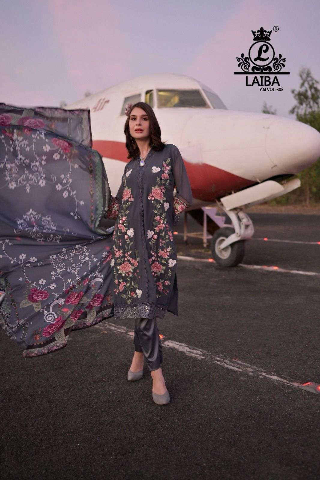 AM VOL-308 NX BY LAIBA DESIGNER HEAVY PURE GEORGETTE STITCHED DRESSES