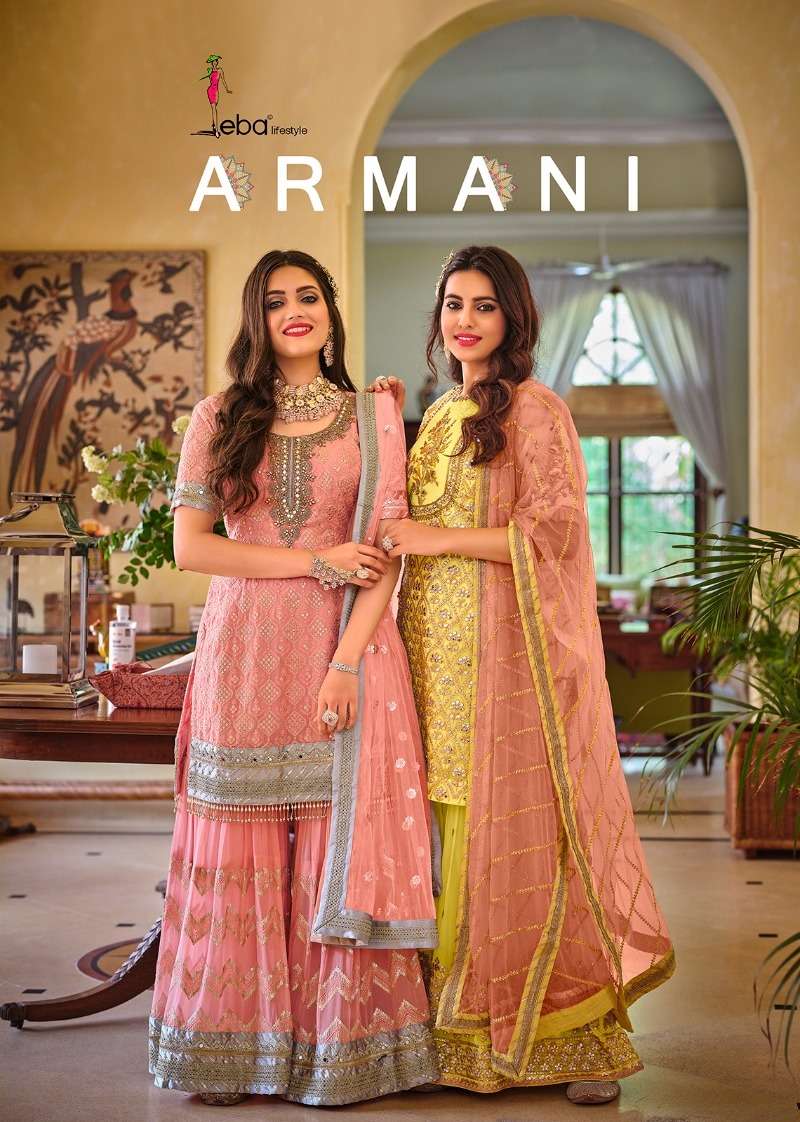 ARMANI BY EBA LIFESTYLE 1361 TO 1364 SERIES PREMIUM GEORGETTE EMBROIDERED DRESSES