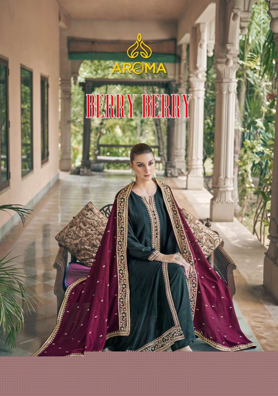 AROMA BERRY BERRY BY ASLIWHOLESALE 1400 TO 1403 SERIES PREMIUM SILK DRESSES