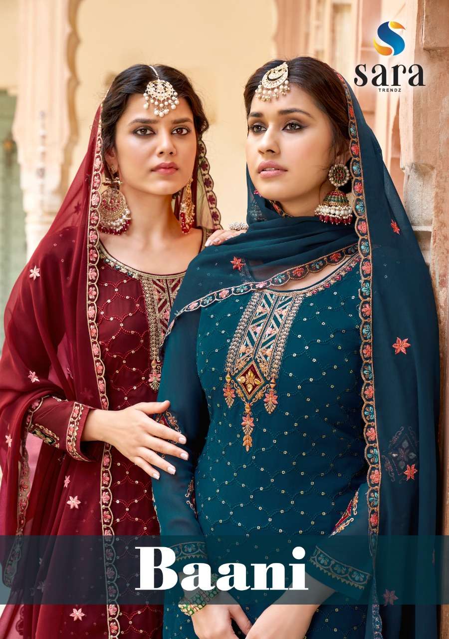 BAANI BY SARA TRENDZ 3501 TO 3504 SERIES HEAVY GEORGETTE WORK DRESSES