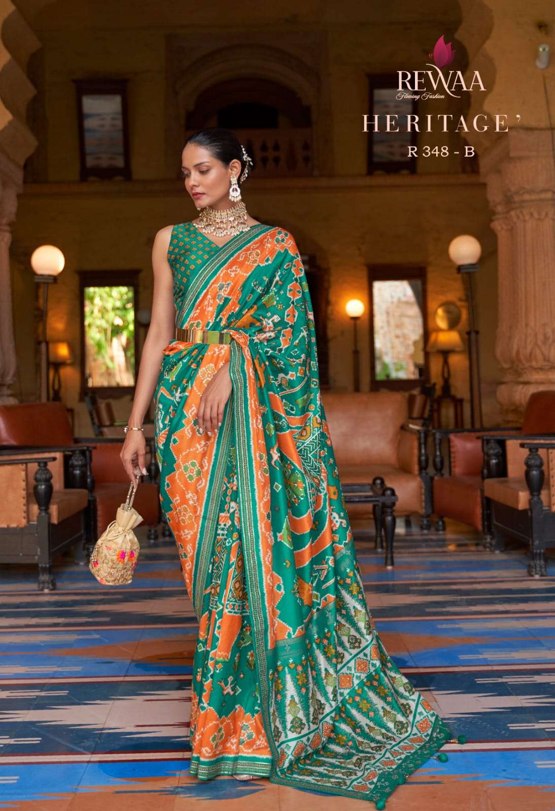 HERITAGE BY REWAA DESIGNER PREMIUM FANCY P.V SILK PRINTED SAREES