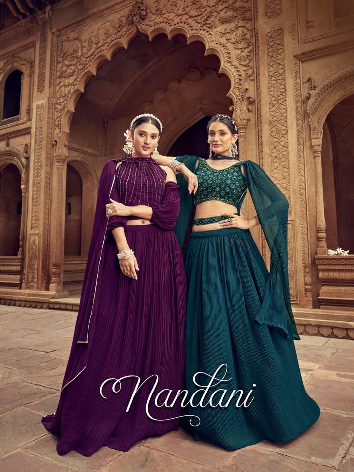 NANDANI BY SHREEMATEE FASHION 167 TO 170 SERIES FAUX GEORGETTE LEHENGAS