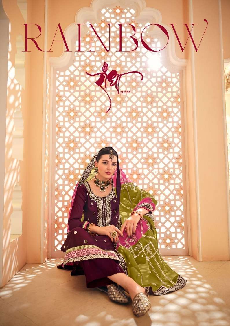 RAINBOW BY RADHA TRENDZ 2041 TO 2044 SERIES CHINON EMBROIDERY DRESSES