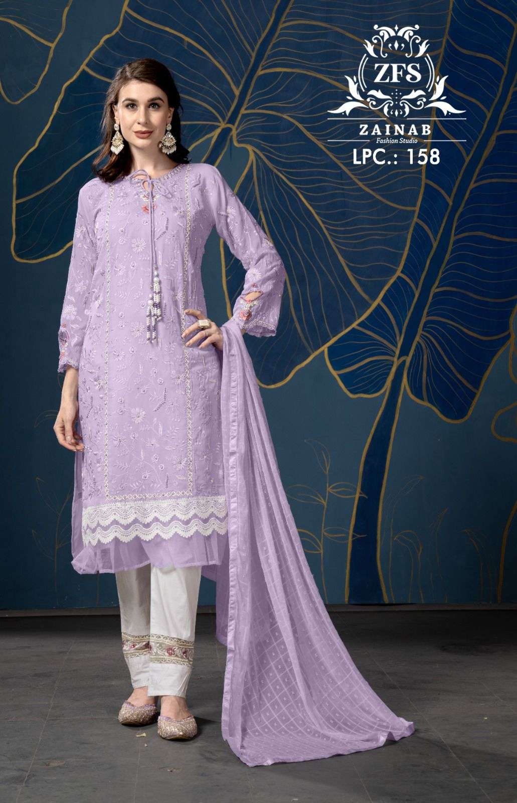 ZF-158 COLOURS BY ZAINAB FASHION FANCY GEORGETTE EMBROIDERY DRESSES