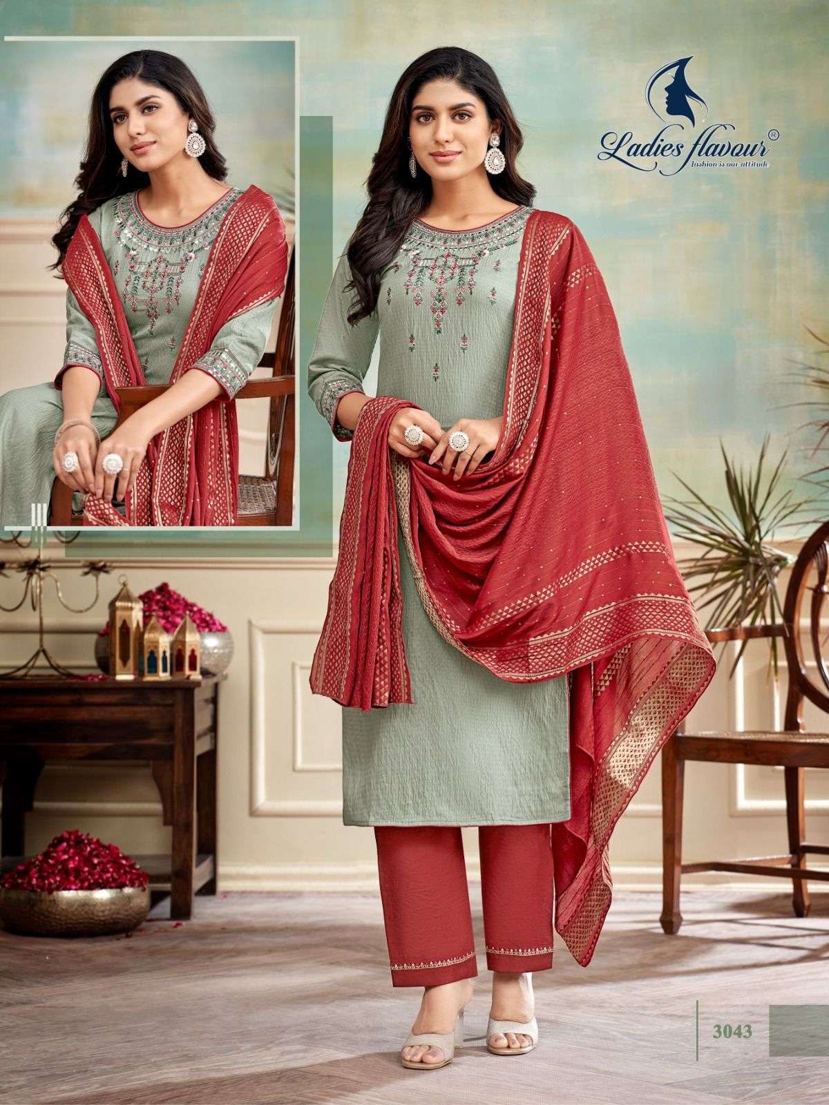 3043 TO 3048 BY LADIES FLAVOUR 3043 TO 3048 SERIES VISCOSE STITCHED DRESSES