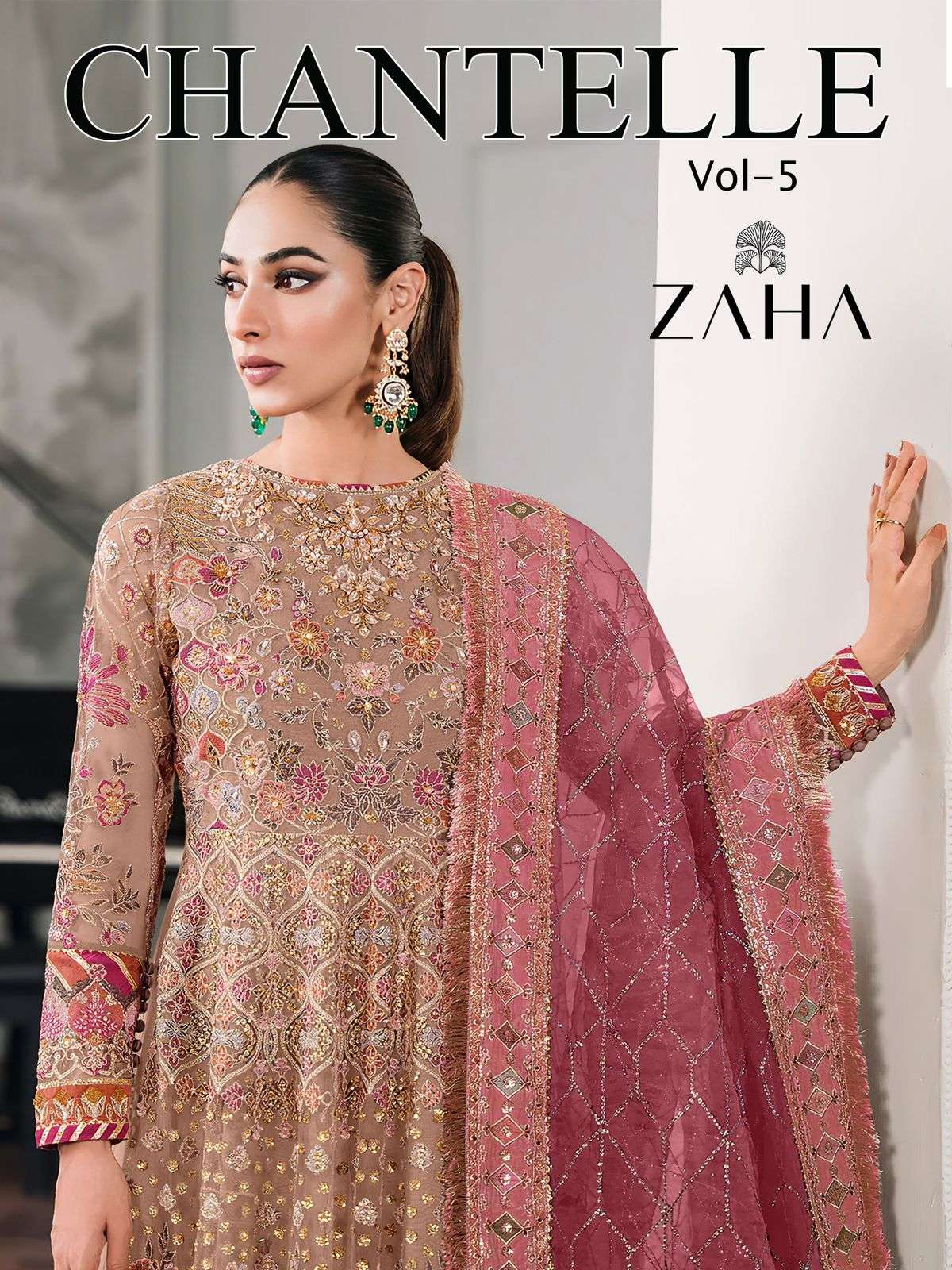 CHANTELLE VOL-05 BY ZAHA 10293-A TO 10293-B SERIES GEORGETTE PAKISTANI DRESSES