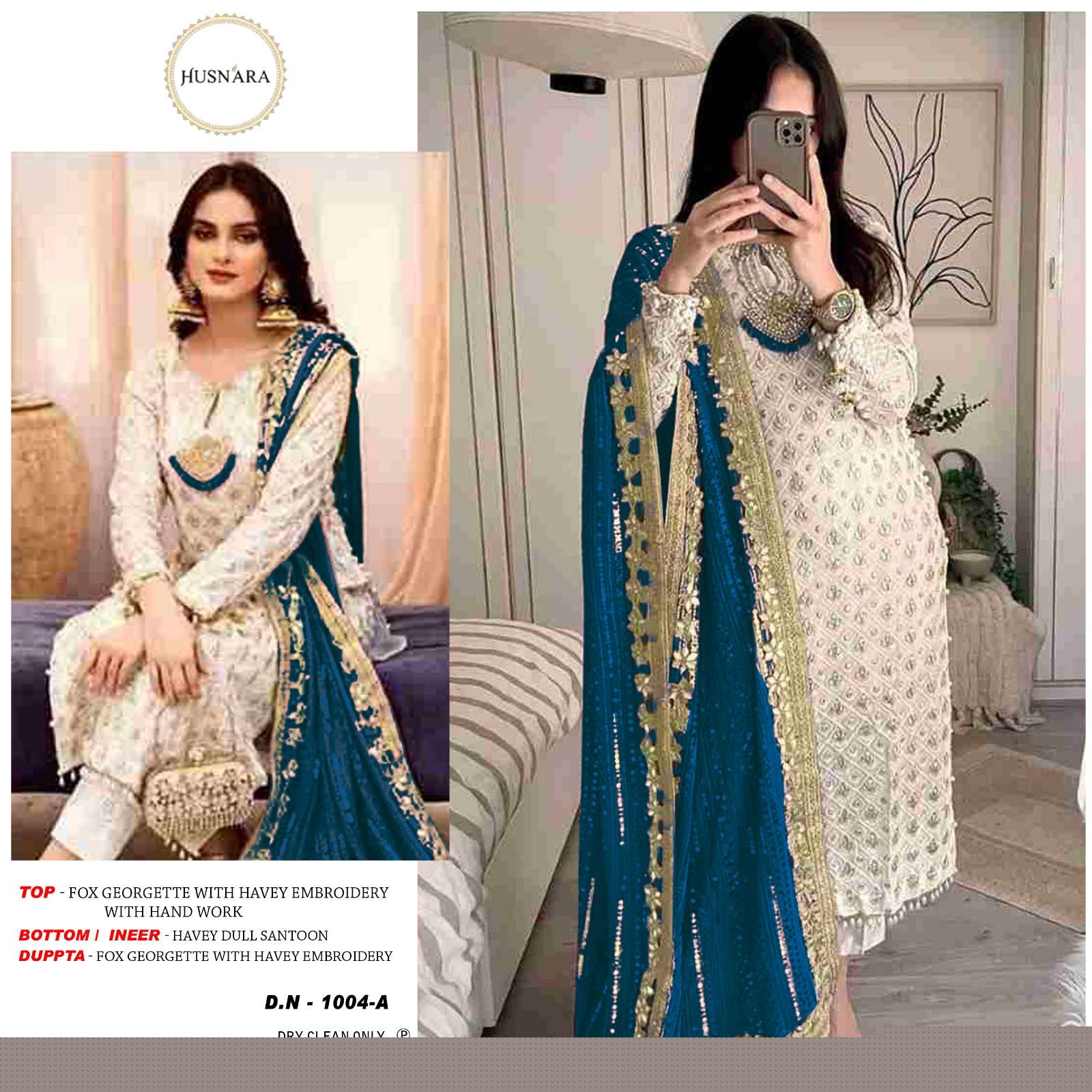HUSNARA 1004 NX BY ASLIWHOLESALE DESIGNER GEORGETTE PAKISTANI DRESSES