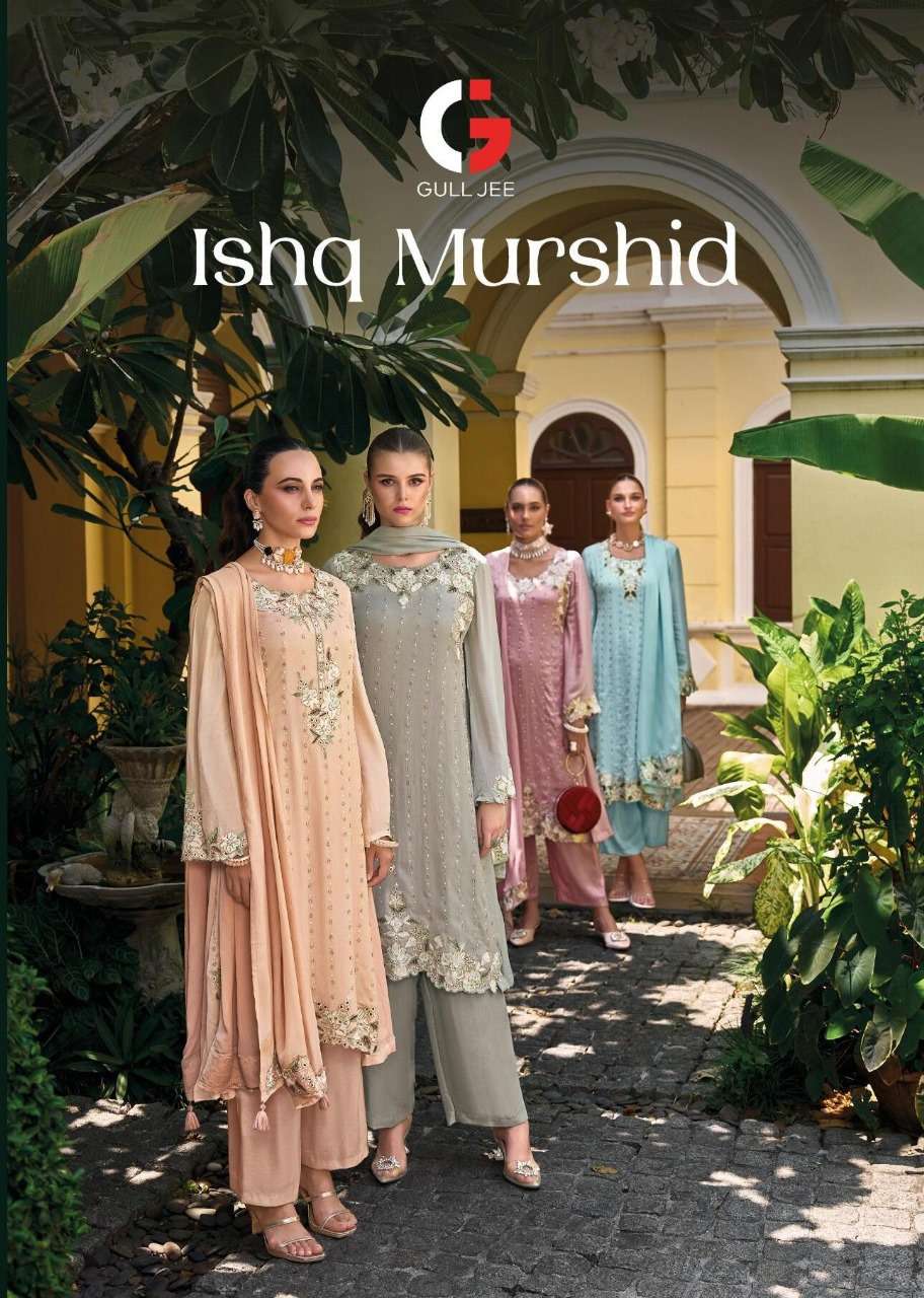 ISHQ MURSHID BY GULL JEE 1001 TO 1006 SERIES CHINON SILK EMBROIDERY DRESSES