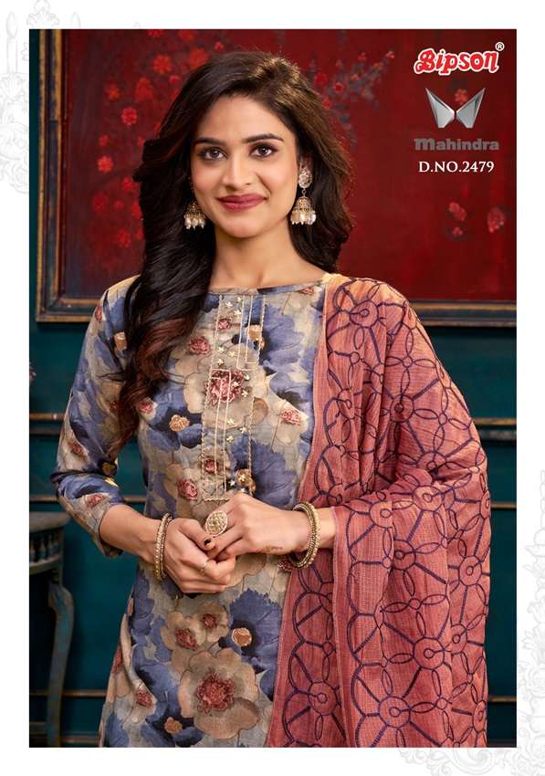 MAHINDRA 2479 BY BIPSON PRINTS 2479-A TO 2479-D SERIES PURE COTTON PRINT DRESSES