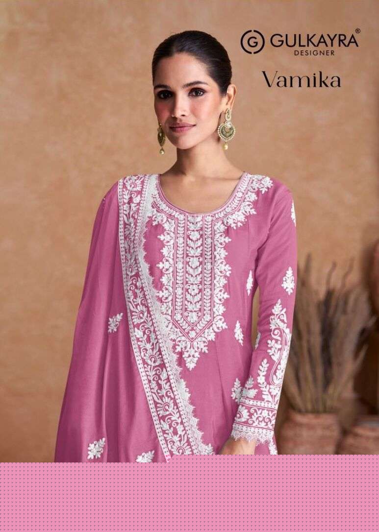 VAMIKA COLOR BY GULKAYRA 7405-L TO 7405-N SERIES CHINON SHARARA STITCHED DRESES