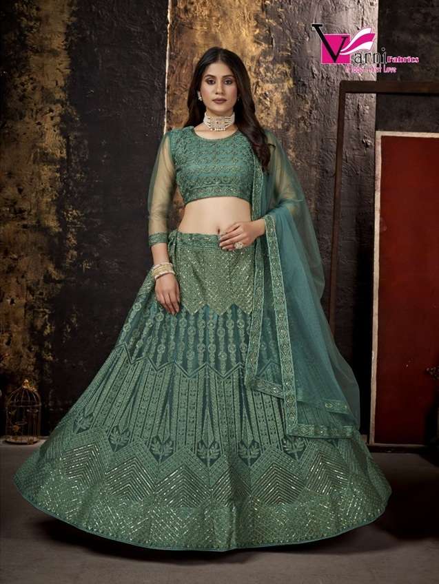 ZEEYA-RANGREZ BY VARNI FABRICS 11001 TO 11004 SERIES NET HEAVY WORK LEHENGAS