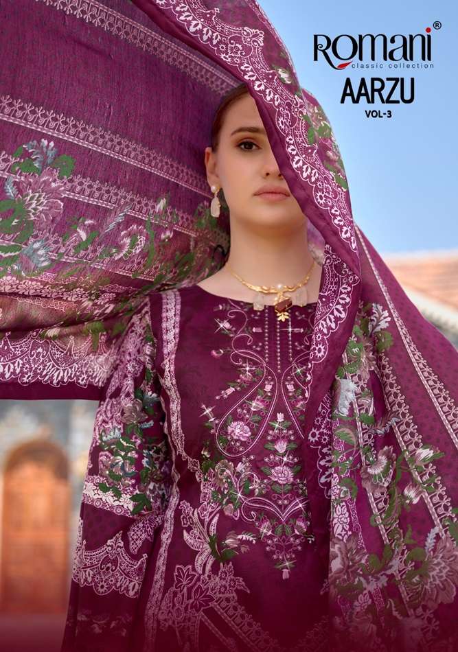 AARZU VOL-03 BY ROMANI 1086-001 TO 1086-008 SERIES COTTON WORK DRESSES