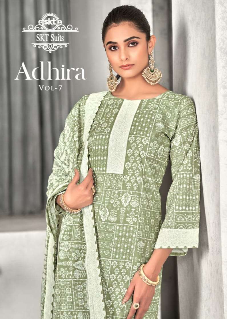 ADHIRA VOL-7 BY SKT SUITS 89001 TO 89008 SERIES COTTON PRINT DRESSES