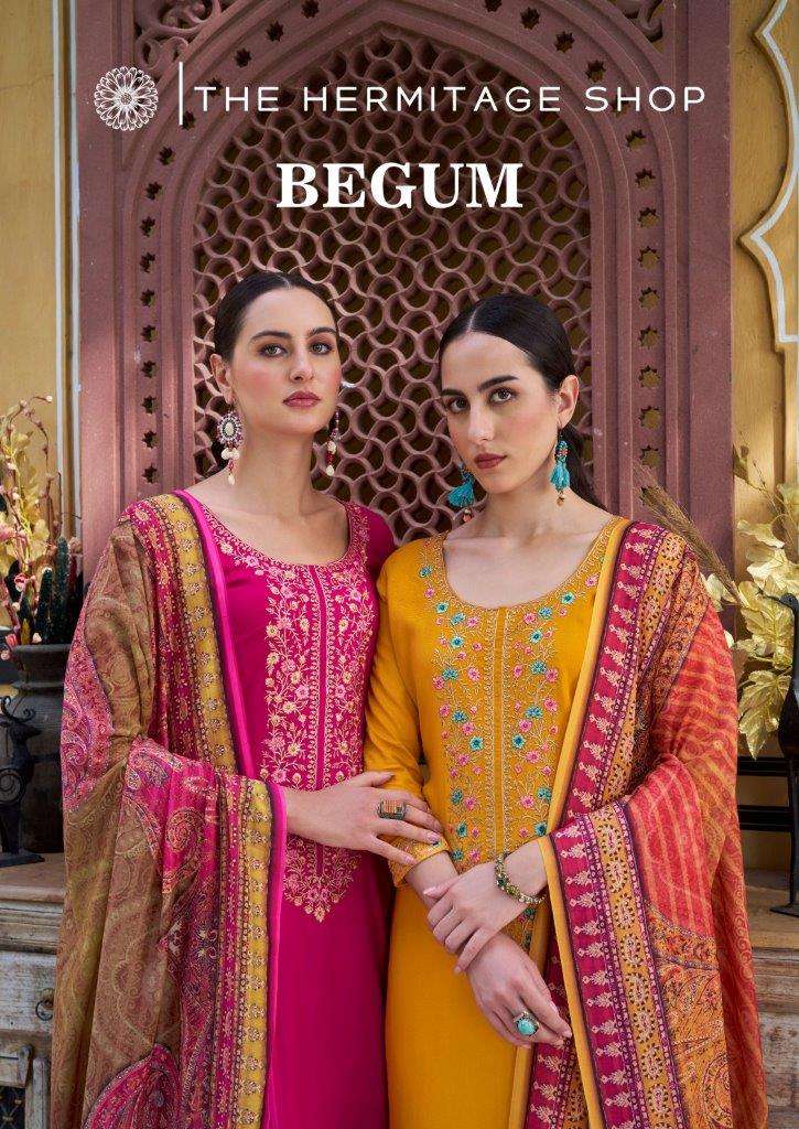 BEGUM VOL-02 BY HERMITAGE CLOTHING 1001 TO 1004 SERIES VISCOSE EMBROIDERY DRESSES