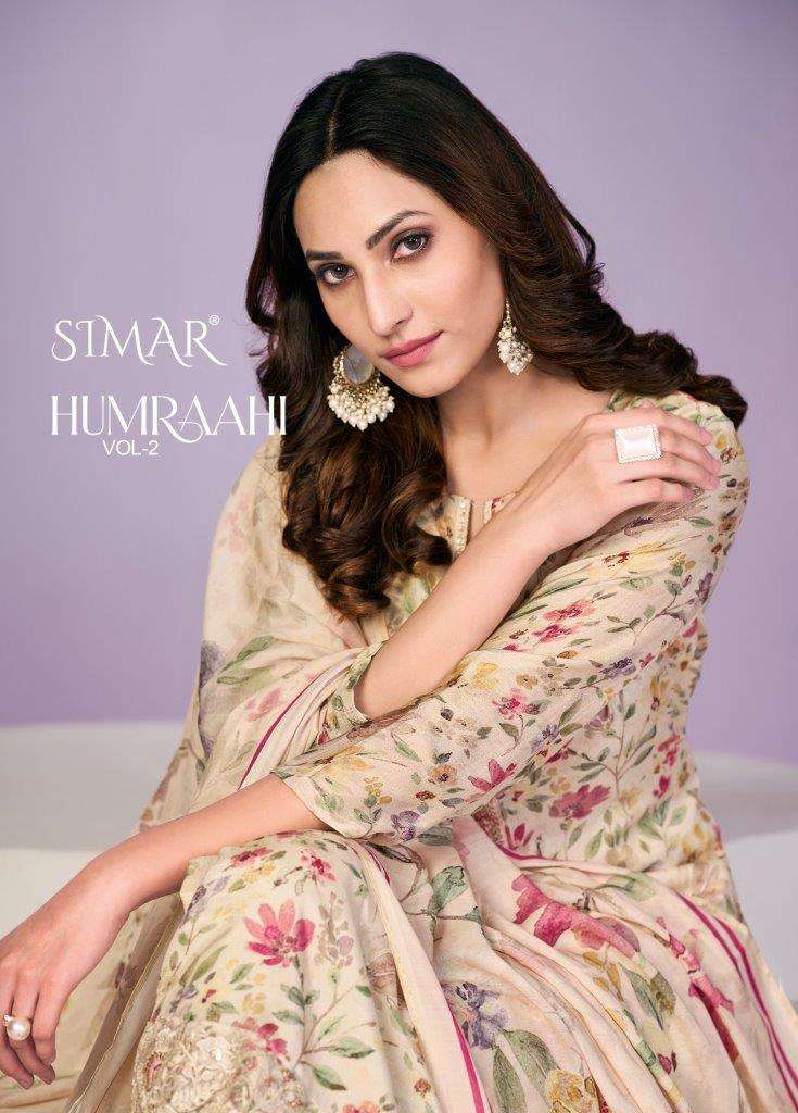 HUMARAAHI VOL-2 BY SIMAR DESGINER SILK VISCOSE PRINTED WORK DRESSES