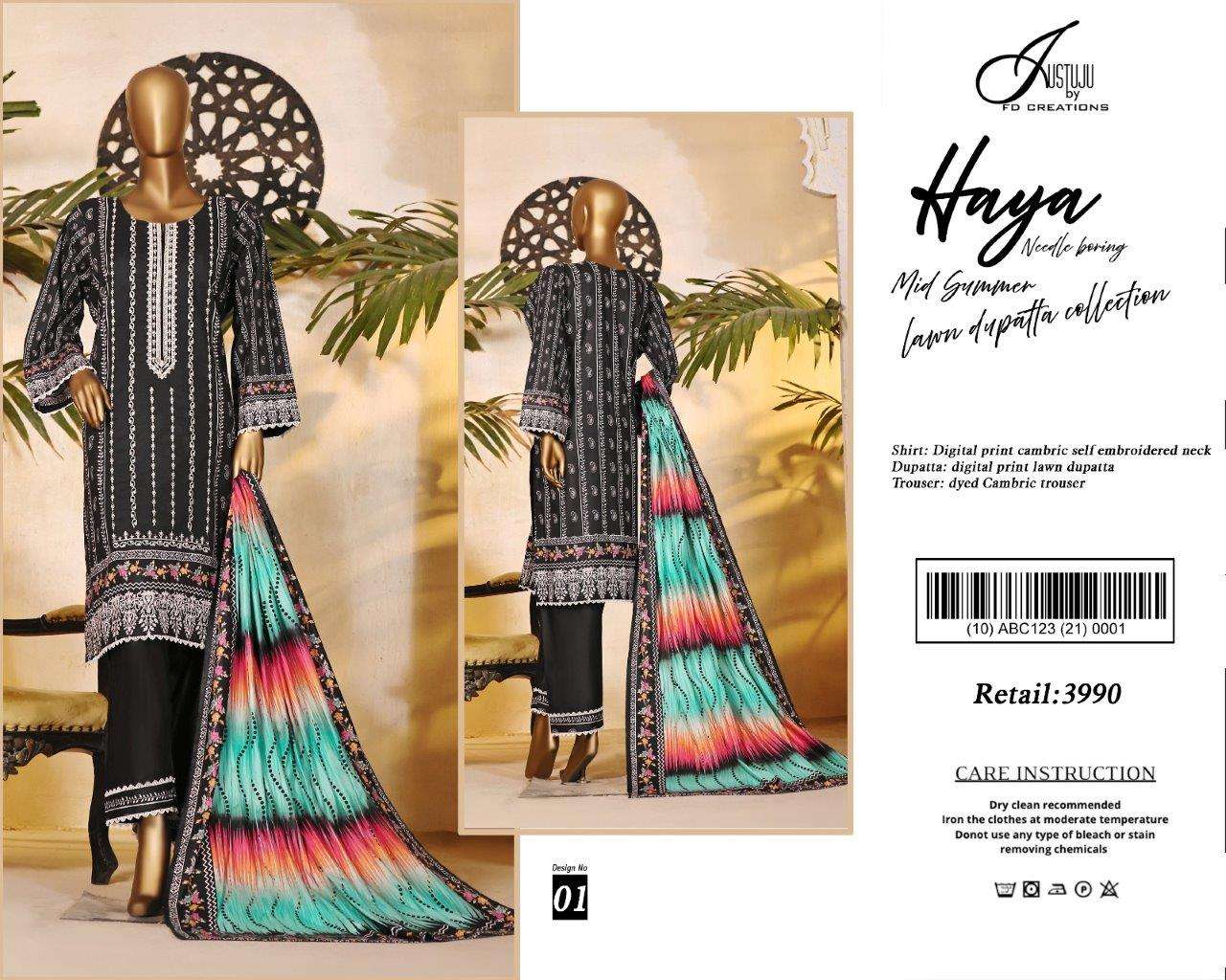 JUSTUJU HAYA BY ASLIWHOLESALE DESIGNER LAWN COTTON PRINTED DRESSES