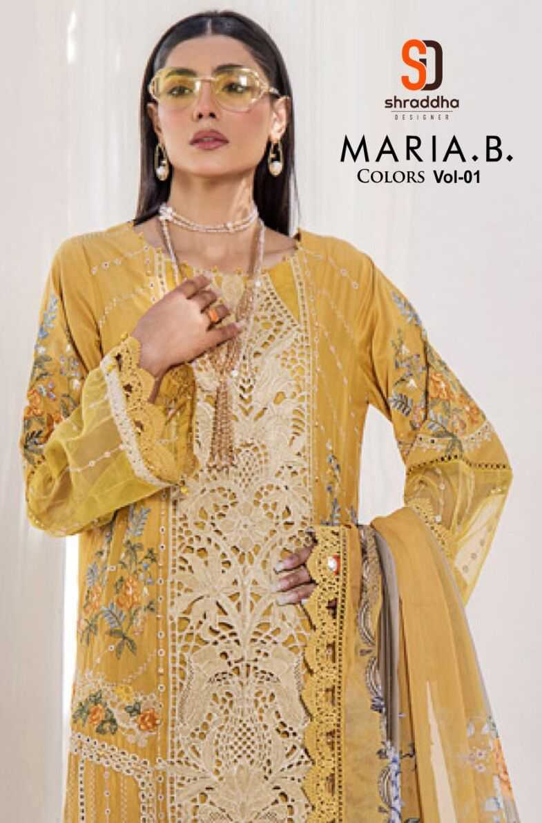 MARIA.B COLORS VOL-1 BY SHRADDHA DESIGNER 1001 TO 1005 SERIES LAWN DRESSES