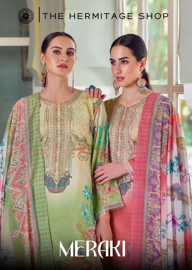 MERAKI BY HERMITAGE CLOTHING 1001 TO 1006 SERIES LAWN EMBROIDERY DRESSES