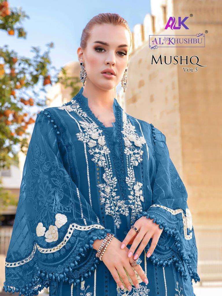 MUSHQ VOL-5 BY AL KHUSHBU 5086-A TO 5086-D SERIES CAMBRIC COTTON DRESSES