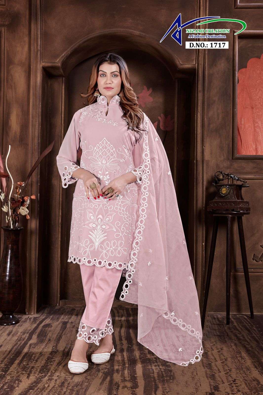 NIZAMI 1717 COLOURS BY ASLIWHOLESALE DESIGNER FAUX GEORGETTE STITCHED DRESSES