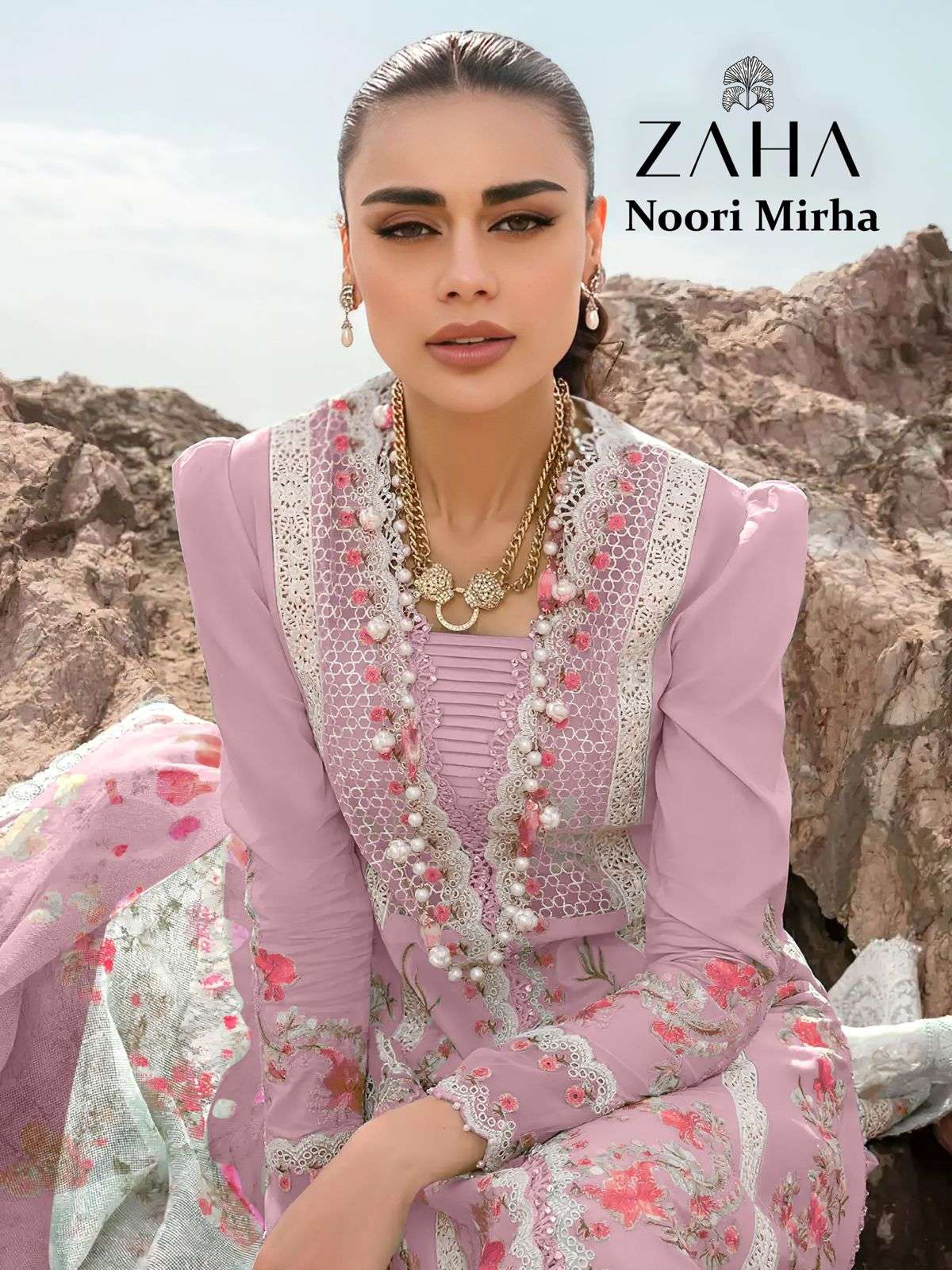 NOORI MIRHA VOL-01 BY ZAHA DESIGNER CAMBRIC COTTON PAKISTANI DRESSES