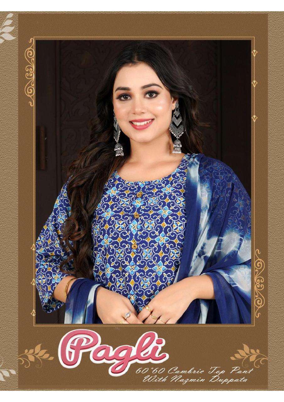 PAGLI BY ASLIWHOLESALE 1001 TO 1008 DESIGNER FACNY COTTON PRINTED DRESSES