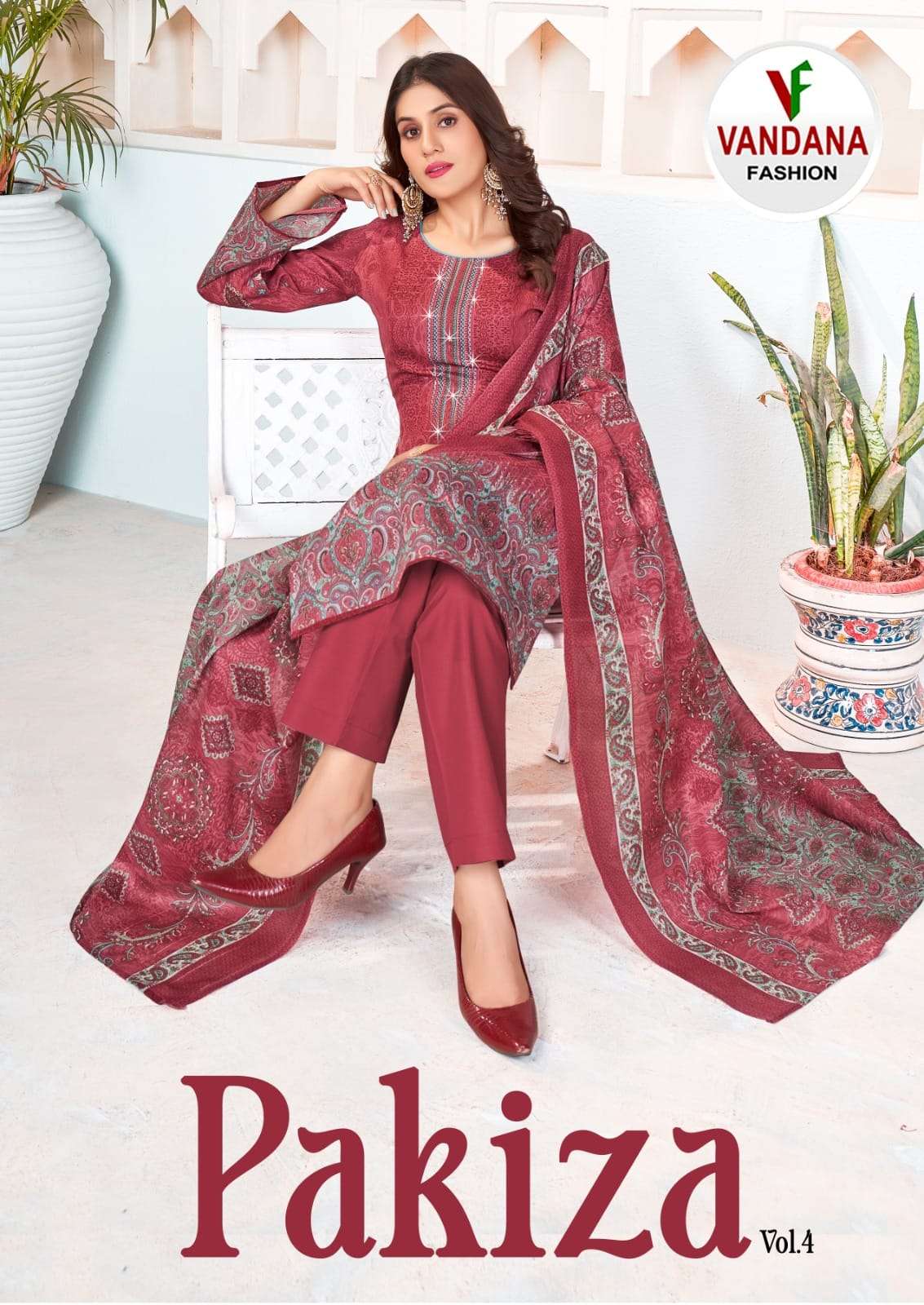 PAKIZA VOL-4 BY VANDANA FASHION 4001 TO 4010 SERIES COTTON PRINTED DRESSES