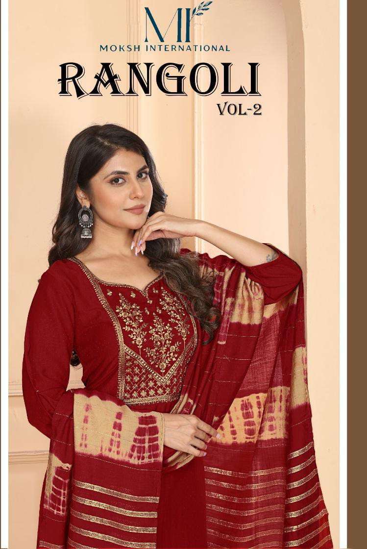 RANGOLI VOL-02 BY MOKSH INTERNATIONAL DESIGNER SILK PRINTED DRESSES