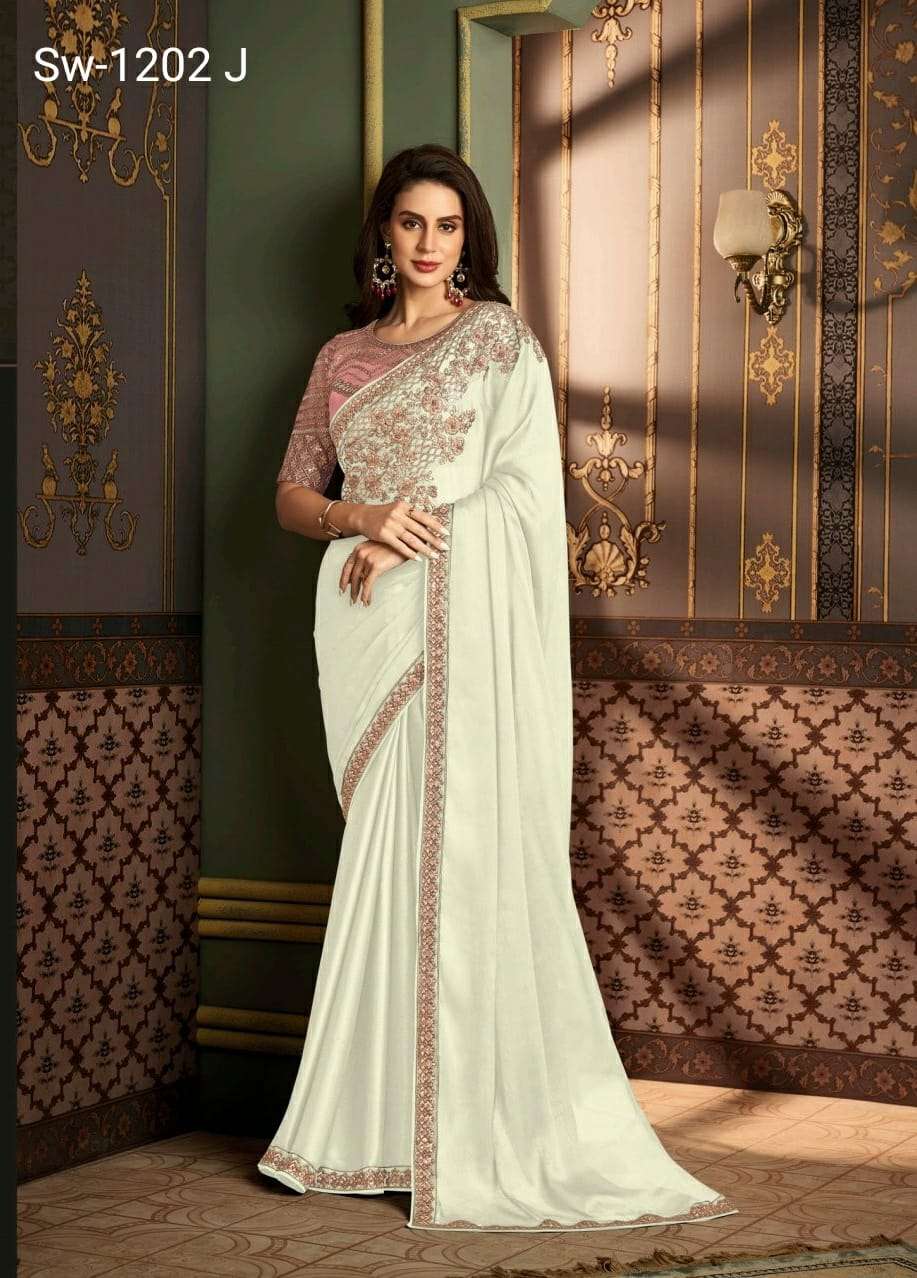 SANDALWOOD 1202 NEW NX BY TFH FANCY DESIGNER RAINBOW SILK WORK SAREES