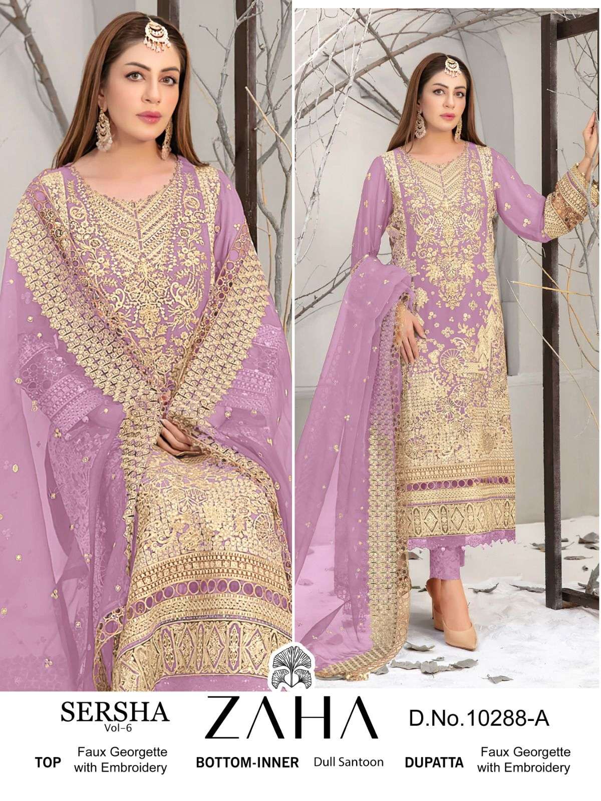 SERSHA VOL-6 BY ZAHA DESIGNER FAUX GEORGETTE PAKISTANI DRESSES