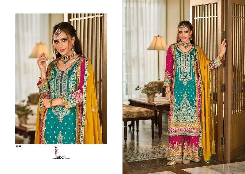 SWARA BY EBA LIFESTYLE 1668 TO 1669 SERIES PREMIUM SILK EMBROIDERED DRESSES