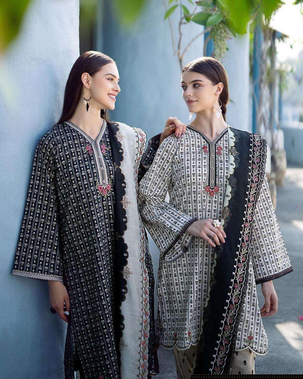 AFSANA LAWN VOL-01 BY ASLIWHOLESALE COTTON EMBROIDERY PAKISTANI DRESSES