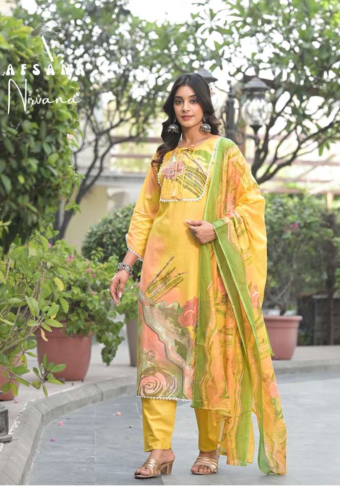 AFSANA NIRVANA BY ASLIWHOLESALE CAMBRIC COTTON EMBROIDERY DRESS