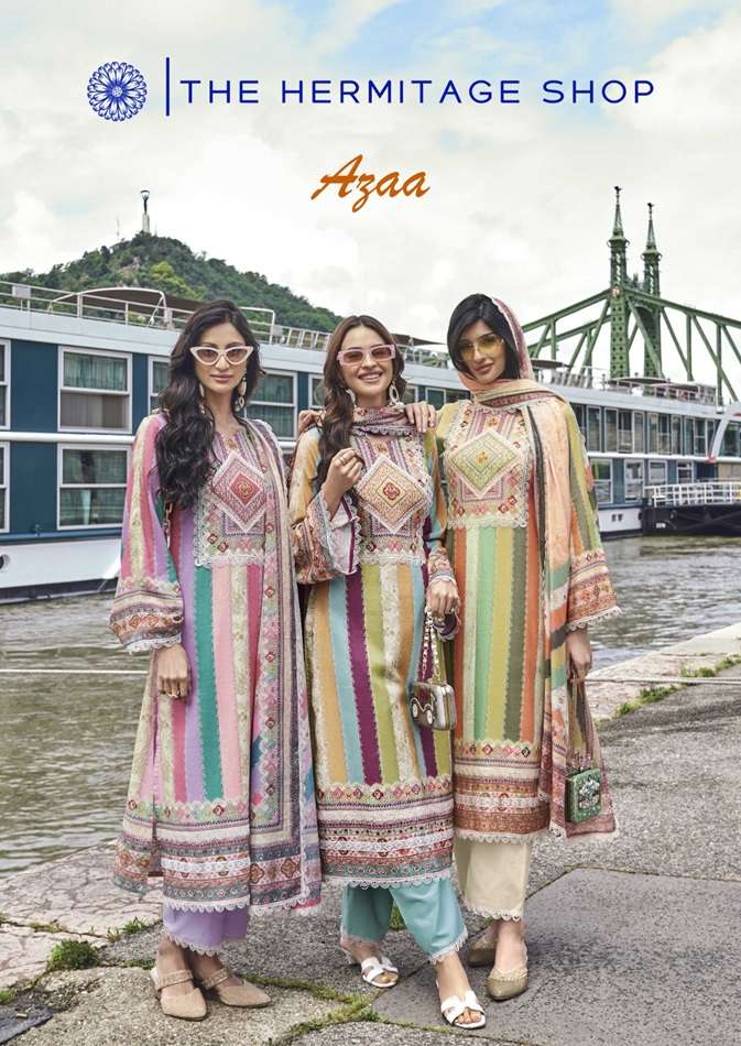 AZAA BY HERMITAGE CLOTHING 1001 TO 1006 SERIES LAWN EMBROIDERY DRESSES