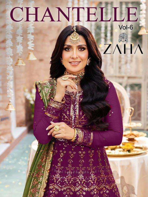 CHANTELLE VOL-06 BY ZAHA 10348-A TO 10348-B SERIES GEORGETTE PAKISTANI DRESSES