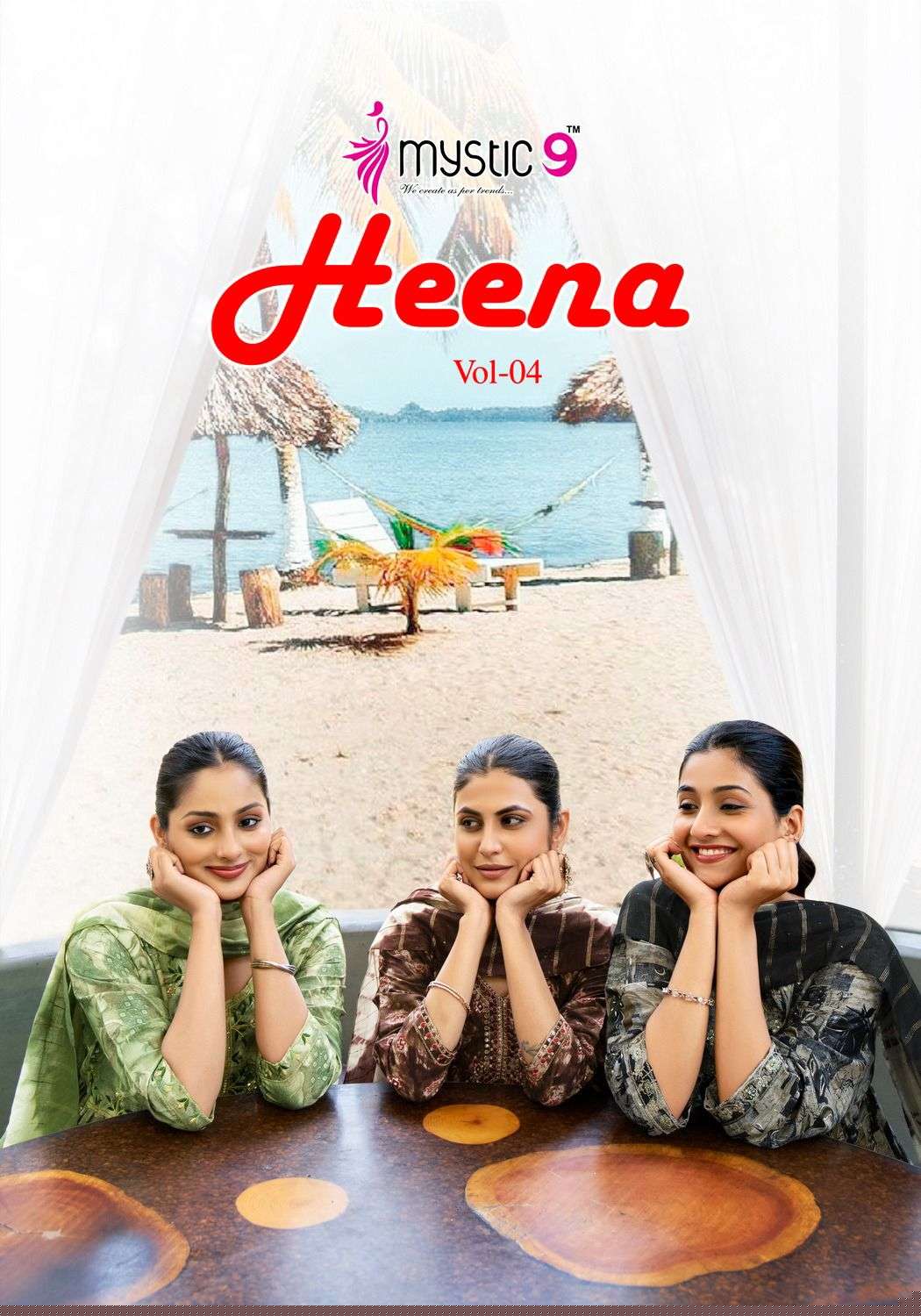 HEENA VOL-04 BY MYSTIC 9 4001 TO 4008 SERIES FANCY RAYON FOIL PRINT DRESSES