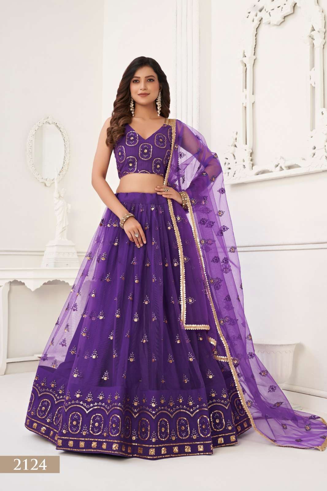 KELAYA 2124 COLORS BY NARAYANI FASHION HOUSE DESIGNER NET THREAD WORK LEHENGAS