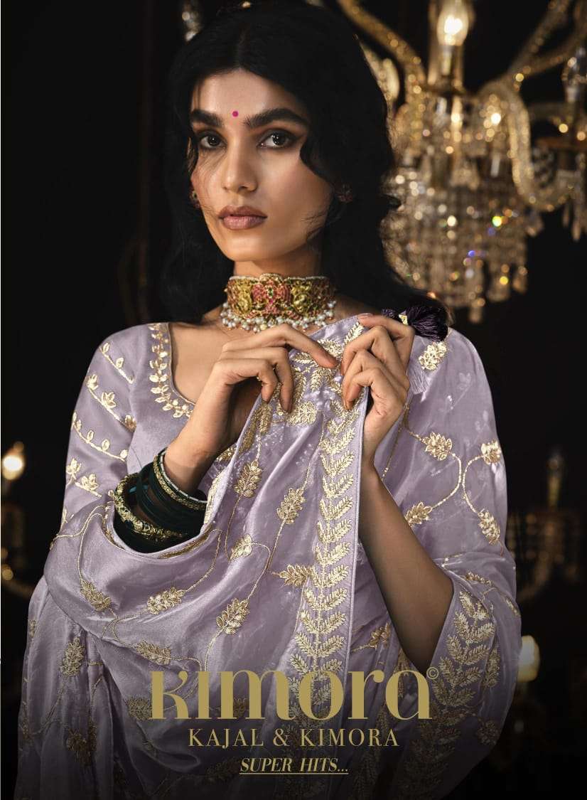 KS-5330 COLORS BY KIMORA DESIGNER LATEST FANCY TISSUE SILK WITH LATKANS SAREES