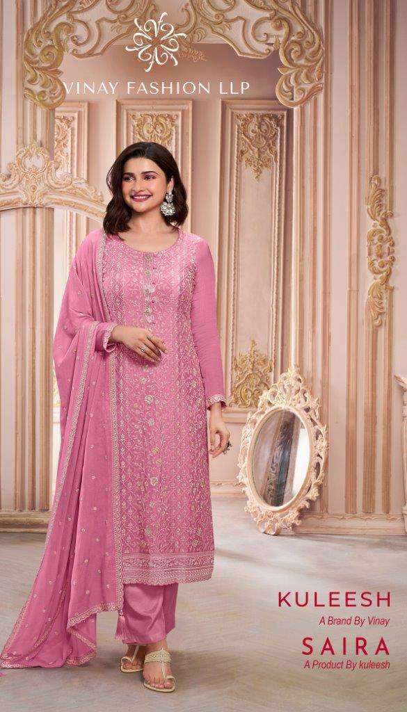 KULEESH SAIRA BY VINAY FASHION 68461 TO 68468 SERIES EMBROIDERED CHINON DRESSES