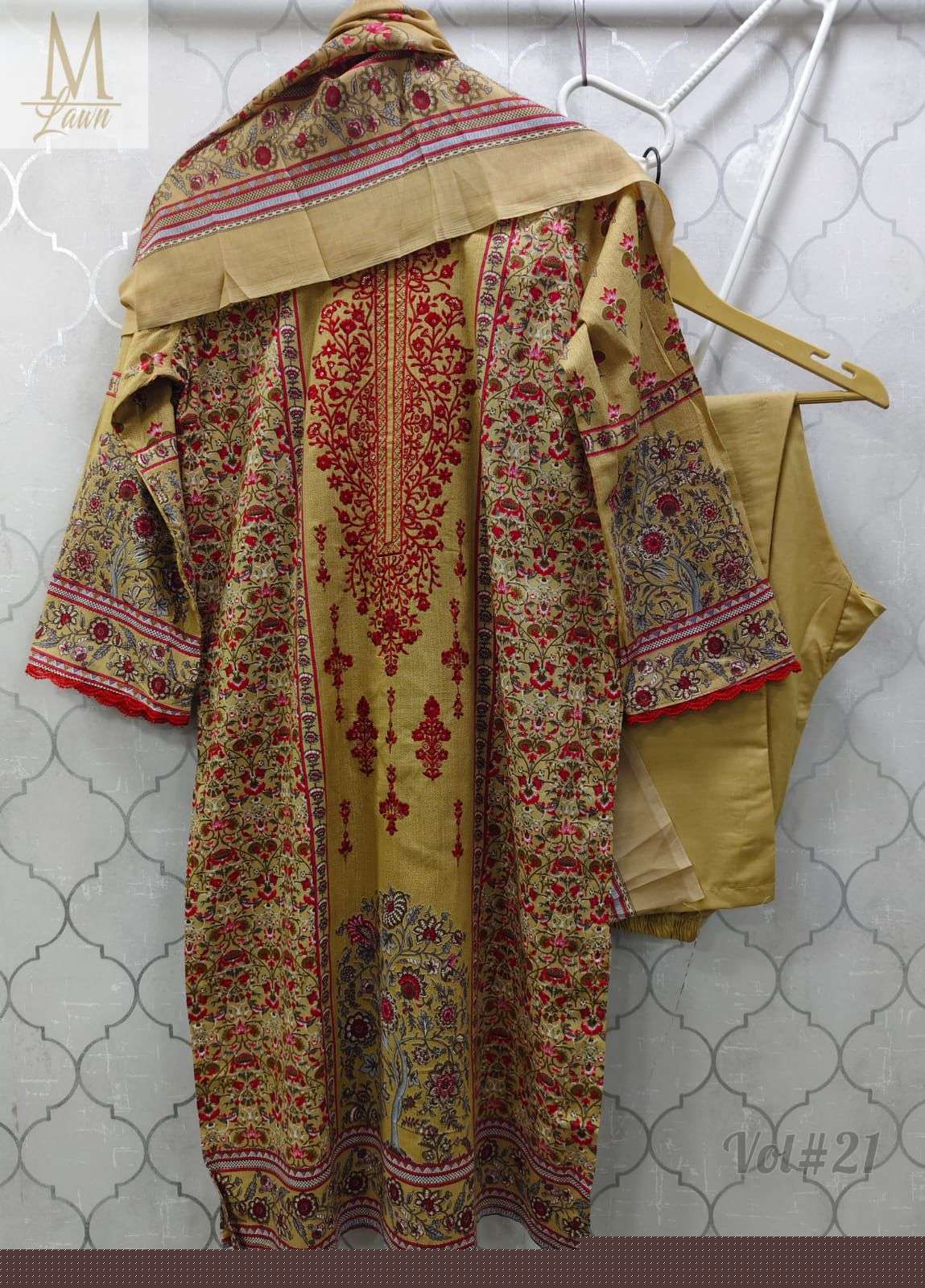 M-LAWN VOL-21 BY ASLIWHOLESALE DESIGNER PURE LAWN COTTON PAKISTANI DRESSES