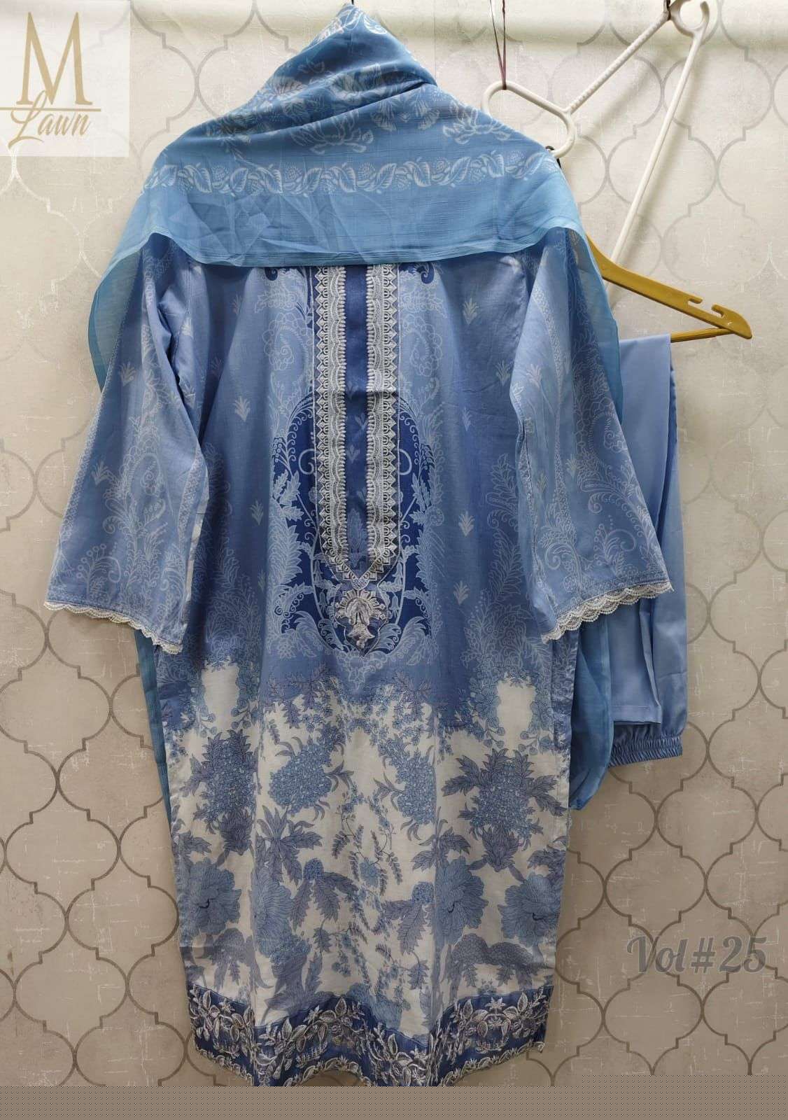 M-LAWN VOL-25 BY ASLIWHOLESALE DESIGNER PURE LAWN COTTON PAKISTANI DRESSES