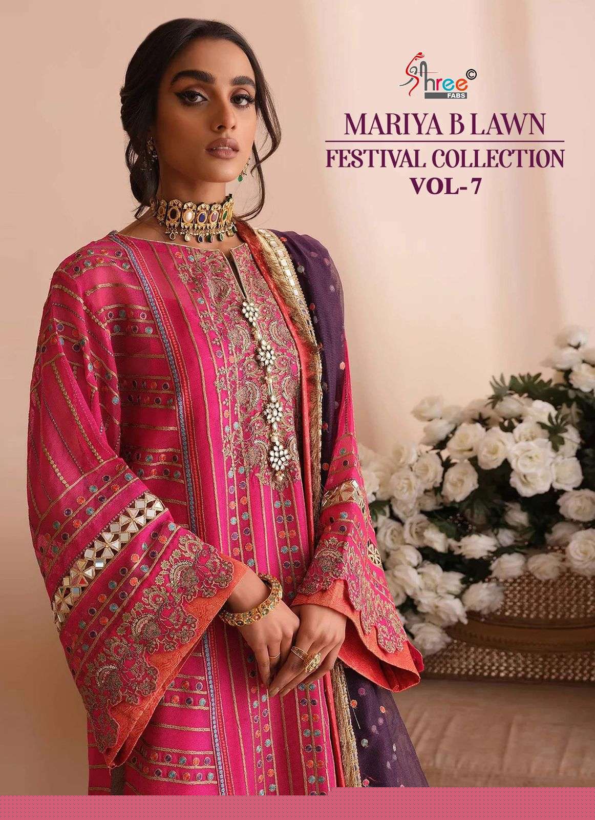 MARIYA B LAWN FESTIVAL COLLECTION VOL-07 BY SHREE FABS COTTON PRINTED DRESSES
