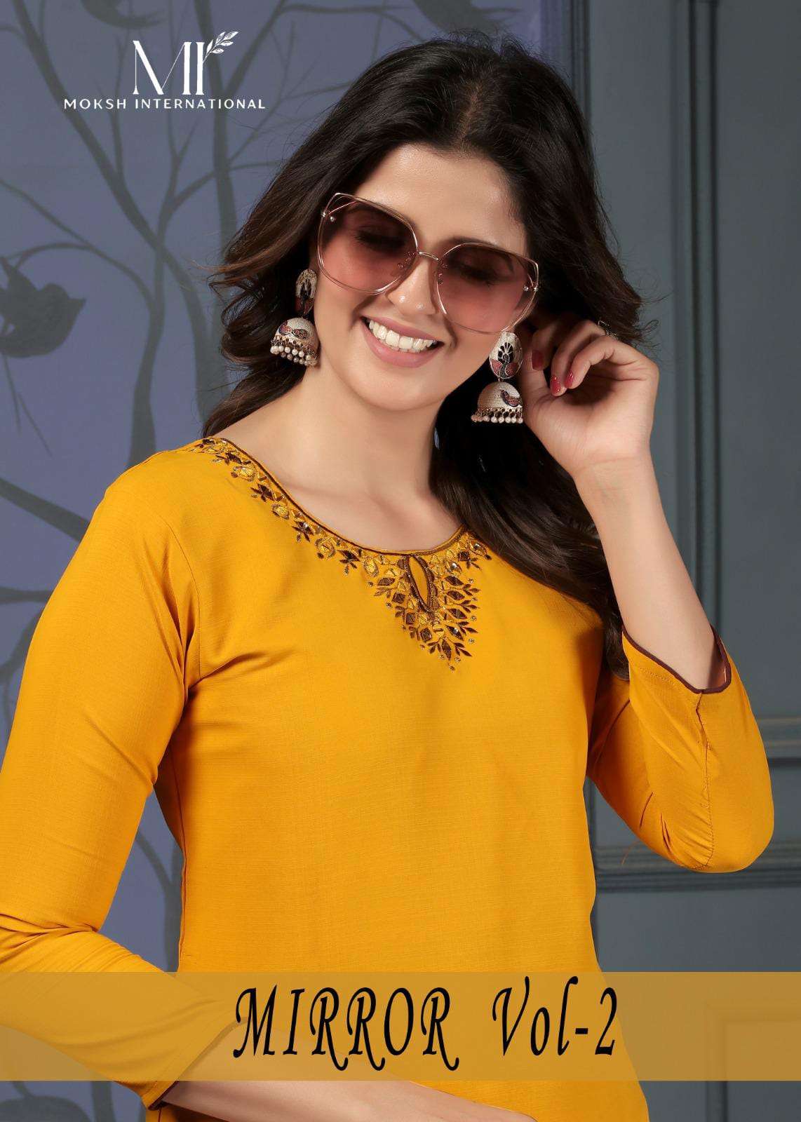 MIRROR VOL-02 BY MOKSH INTERNATIONAL DESIGNER COTTON HANDWORK KURTIS AND PANTS