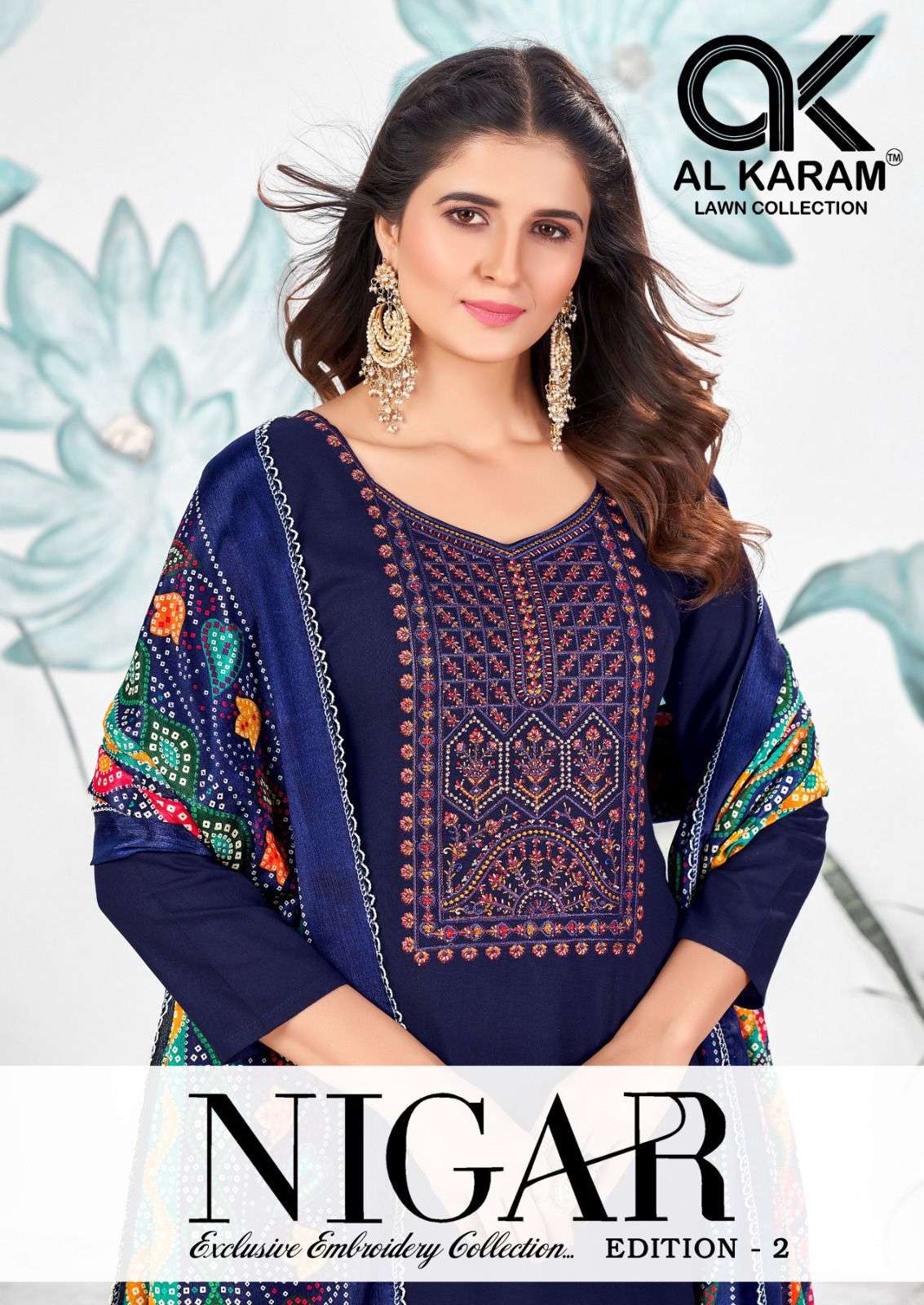 NIGAR VOL-02 BY AL KARAM 1001 TO 1006 SERIES RAYON COTTON PRINTED DRESSES