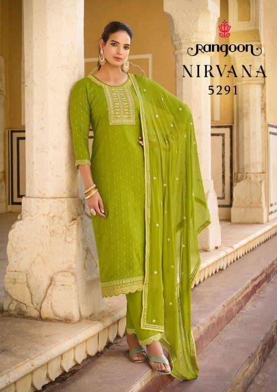 NIRVANA BY RANGOON 5291 TO 5294 SERIES HEAVY RAYON WORK DRESSES