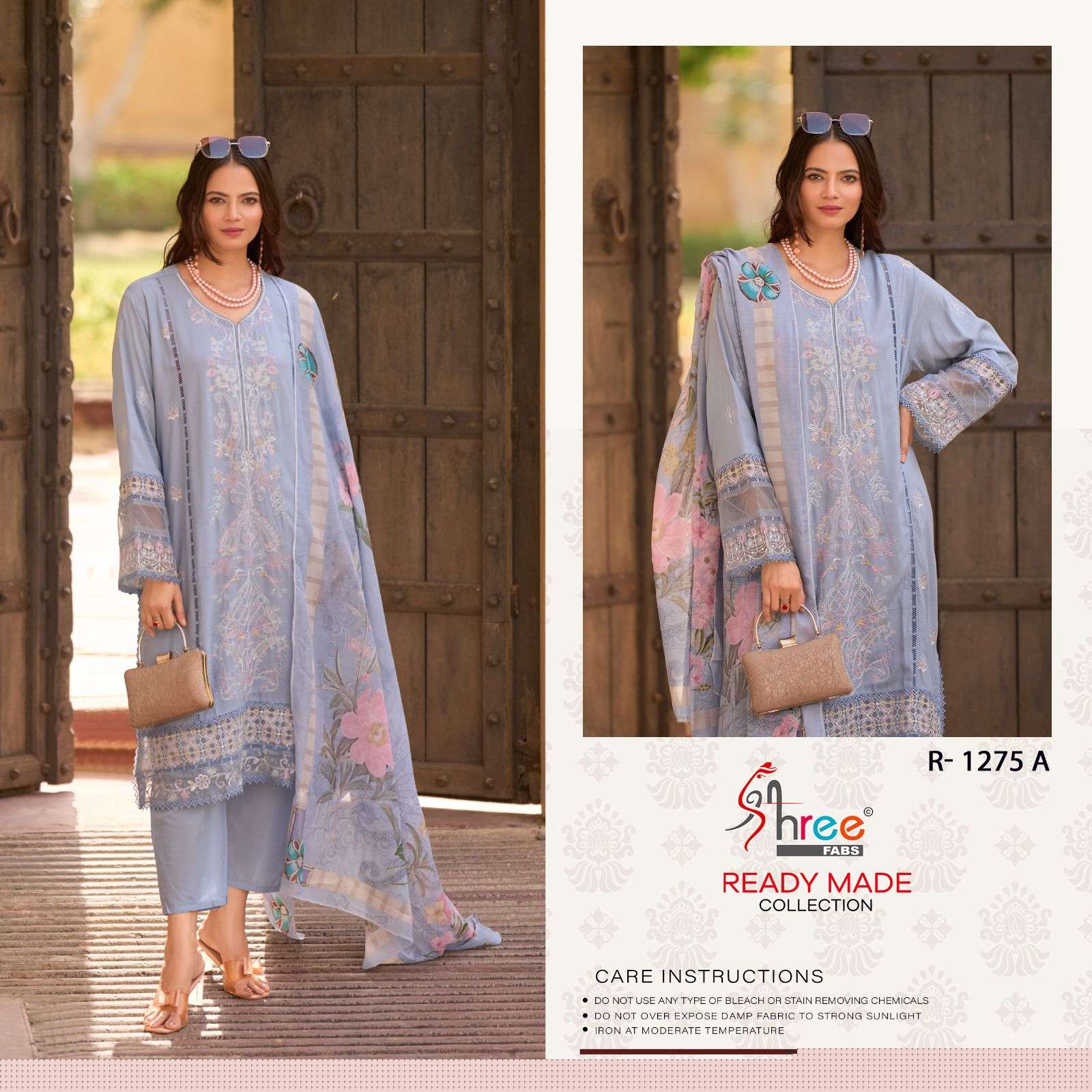 R-1275 COLOURS BY SHREE FABS HEAVY EMBROIDERED COTTON PAKISTANI DRESSES