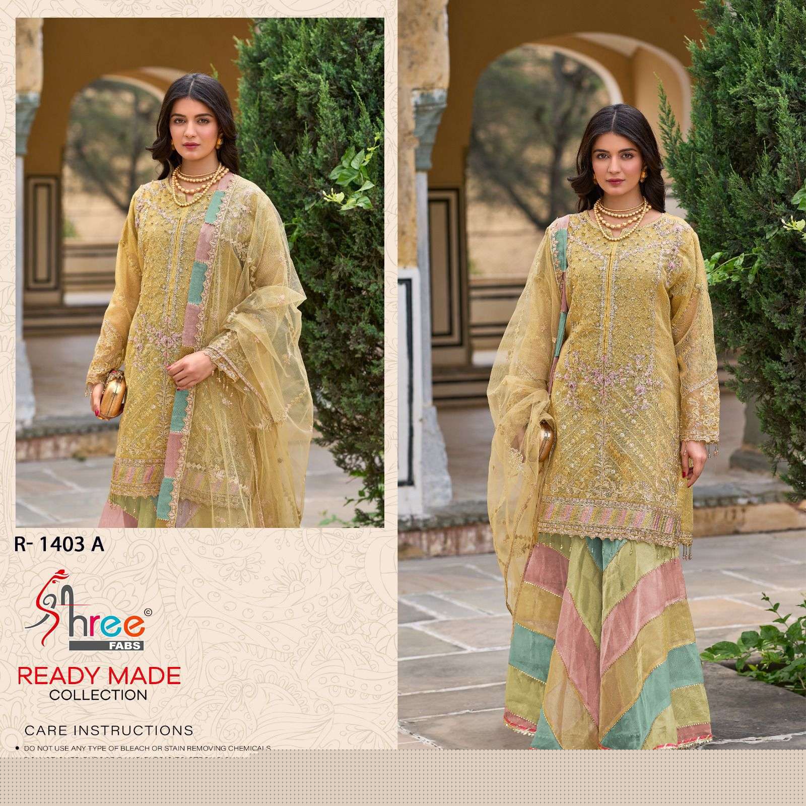 R-1403 COLOURS BY SHREE FABS HEAVY EMBROIDERED ORGANZA PAKISTANI DRESSES