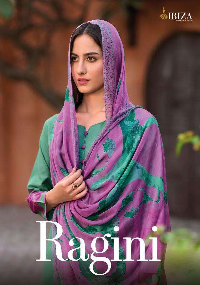 RAGINI BY IBIZA LWAN COTTON KHADDI PRINT WITH EMBROIDERY WORK DRESSES