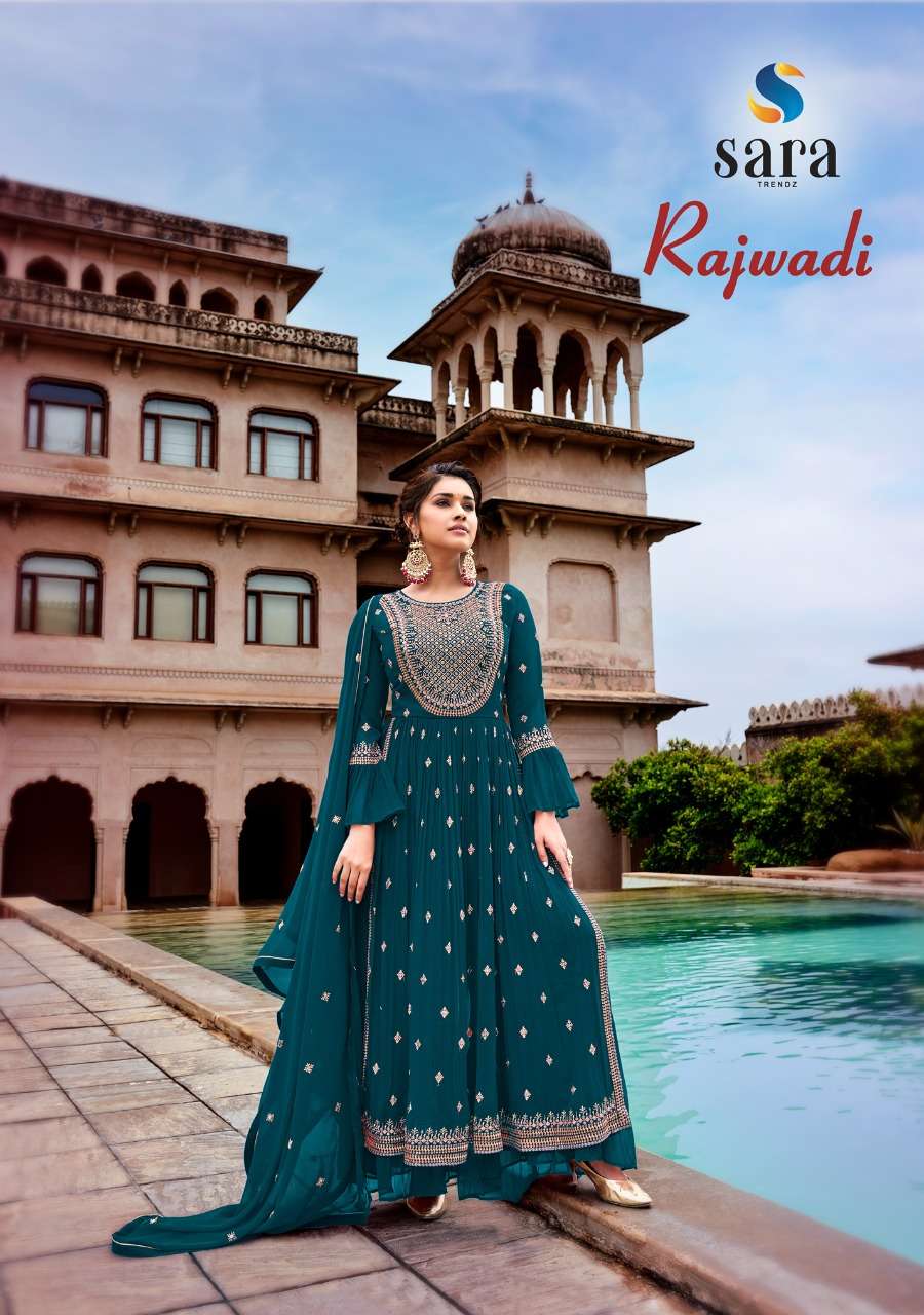 RAJWADI BY SARA TRENDZ 4001 TO 4004 SERIES HEAVY GEORGETTE WORK DRESSES